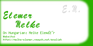 elemer melke business card